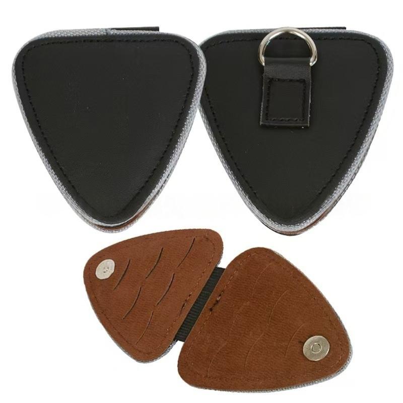 PU Leather Plectrum Holder Box Durability Magnetic Guitar Pick Box Multifunctional for Guitar Player