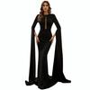 European and American Style Long Dress, Fishtail Gown, Solid Color Floor-Length Dress, Fashionable and Elegant Foreign Trade Gown, Long Dress In Black