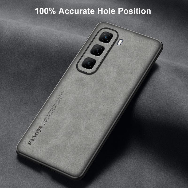 For Infinix Hot 50 Pro Plus 4G Case Luxury PU Leather Phone Case For Infinix Hot 50 5G Back Cover Matte Silicone Full Protection