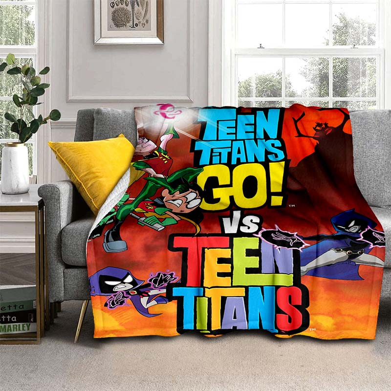 Teen Titans Go Robin Booty Scooty Buns Knitted Blankets Flannel Lightweight Throw Blankets for Outdoor Travel Bed Rug