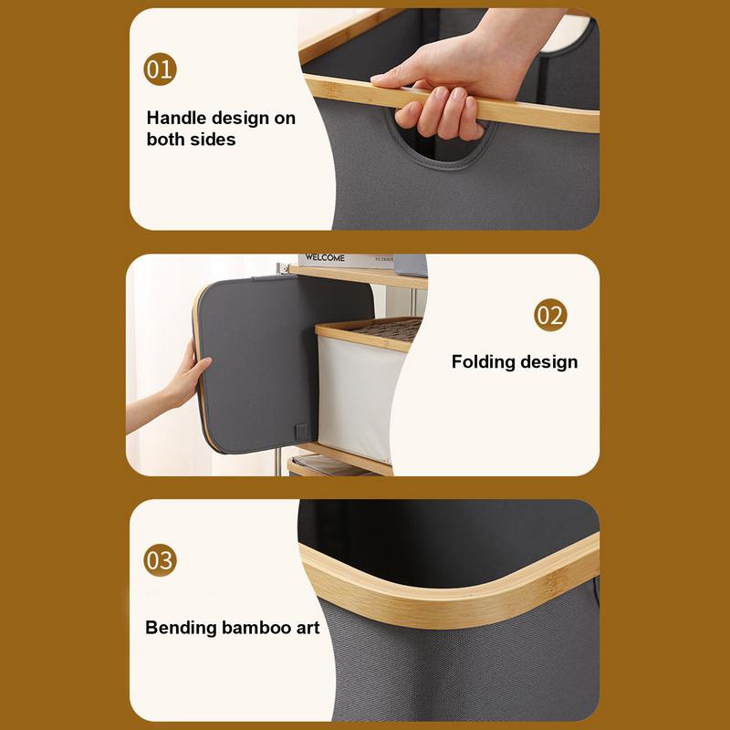 Laundry Basket With Lid Large Hamper Pull Handles Bin Basket Storage Basket For Clothes Toys Dorm Bathroom Bedroom College