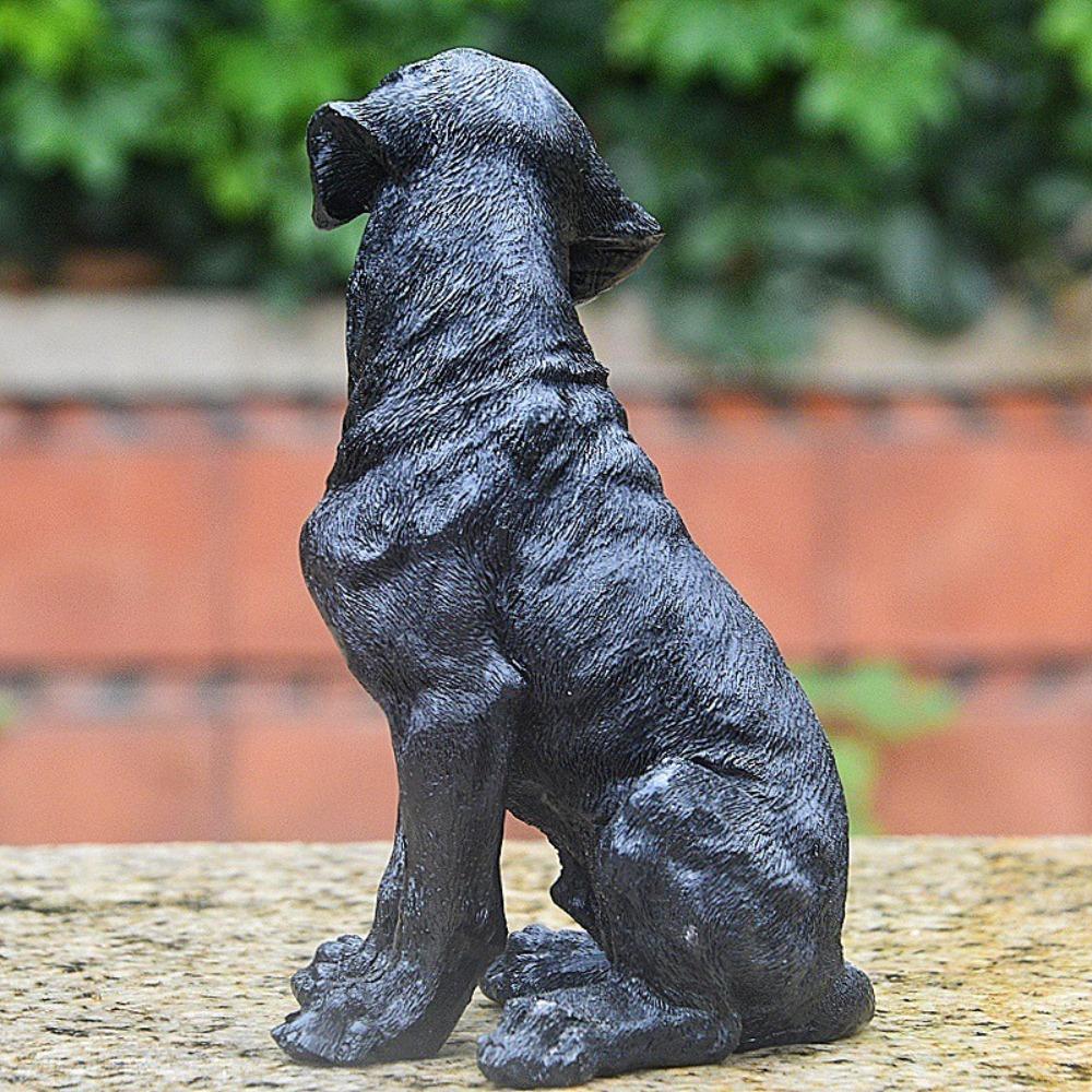 Resin Crafts Small Dog Statue Handmade Puppy Statue  Home Office Desk Decoration