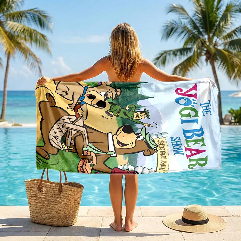 Yogi Bear Show Fashion Beach Towel: Ideal for Summer Adventures Soft, Absorbent and Quick Drying Suitable for Swimming and Bathing