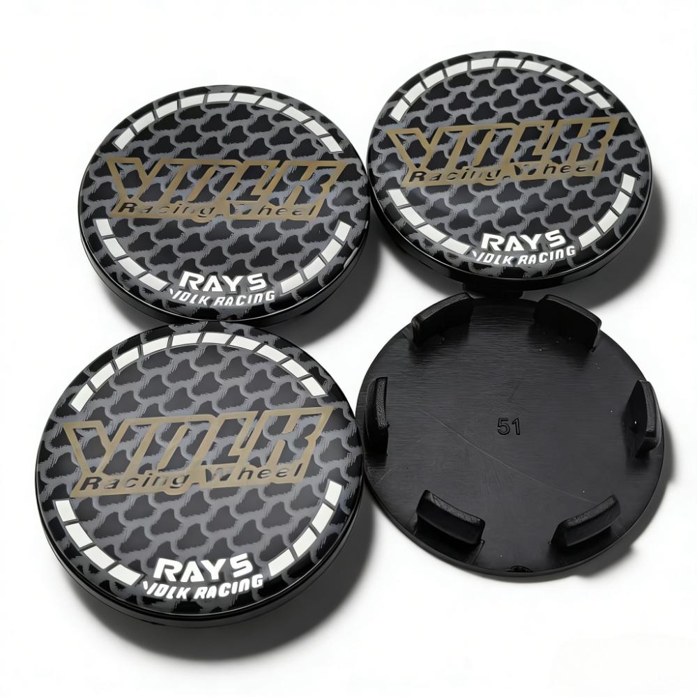 

4pcs VLOK Racing Logo Rays Emblem Car Wheel Center Caps OD 51MM Clips 46MM Rim Hubcaps Dust Cover Wheels Hub Cap Car Accessories VOLK Badge&4pcs Wheel Caps