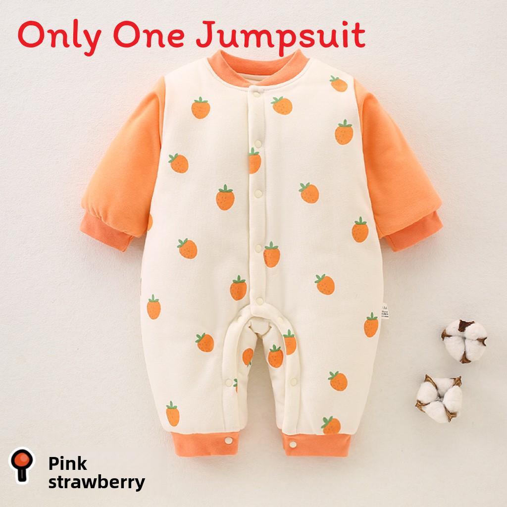 Baby Cotton Sleepsuit Winter Warmth With Snap Button Closure For Newborns
