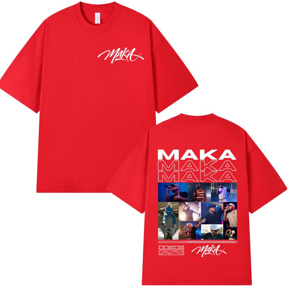 Rapper Maka 2025 Tour Graphic T Shirts Men Fashion Vintage T-shirt Casual Cotton Short Sleeve T Shirt Short Sleeve Streetwear