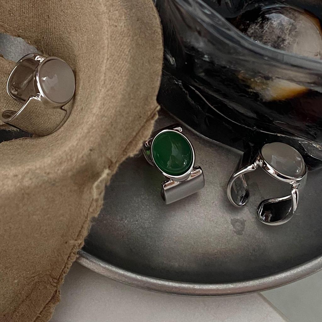 1pc Pilot Agate Retror Bagues pour Femmes Couples Minimaliste Broadside Bijoux Cadeau Accessoires de Fête