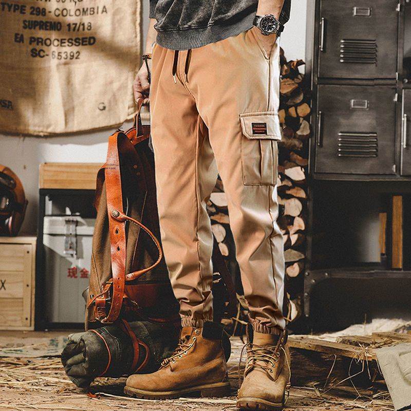 Japanese Overalls, Men's Spring and Autumn Trendy Brand Leggings, Casual Trousers, American Plus Size