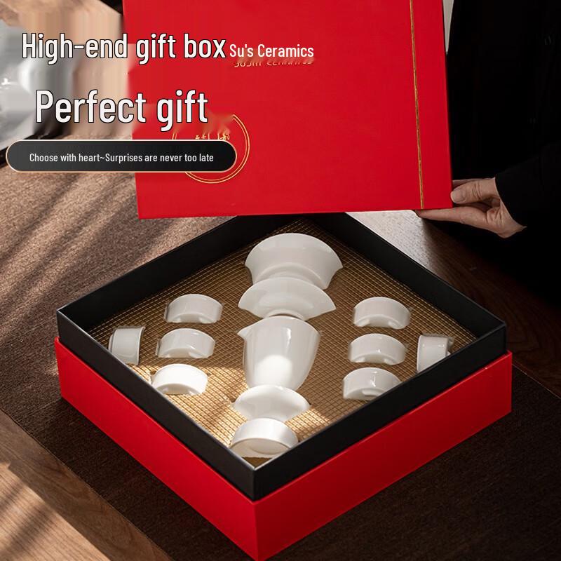 Dehua Ceramic Lamb-Fat Jade White Tea Set