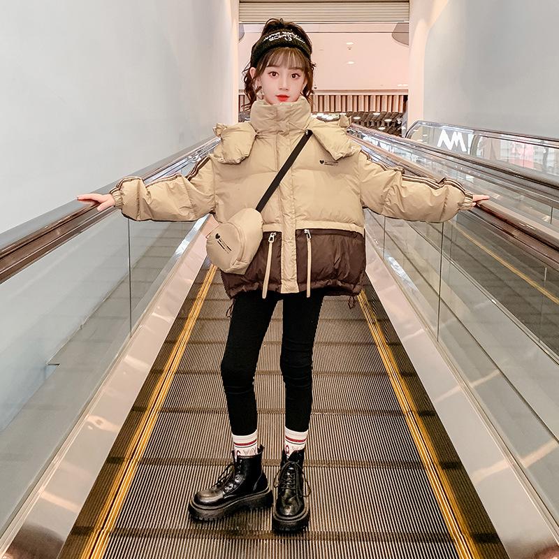 

Зимняя куртка для девочек 2023 года с хлопковой подкладкой - утолщенное пальто Bread