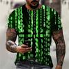 Nowa Letnia Męska Koszulka z Abstrakcyjnym Wzorem Moda Codzienna Drukowana 3D Luźna z Okrągłym Dekoltem Krótki Rękaw Uliczna Osobowość Duże Rozmiary Góry