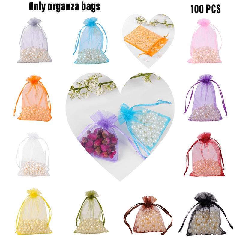 Elegante Organzabeutel in 11 Größen, durchsichtig und stilvoll, Süßigkeitenverpackung für Hochzeitsgeschenke
