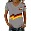 Women's V Neck Casual T Shirt Lightweight Short Sleeve Top with Letter Print and Graphic Design Suitable for Daily Wear and Outdoor Activities