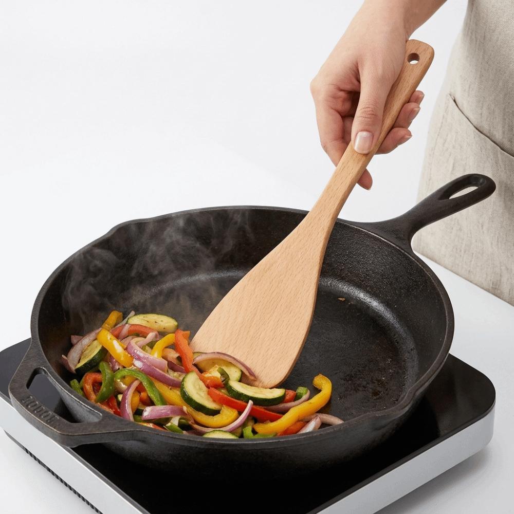 Wide Flat Shovel Head Kitchen Tools Solid Wood Cooking Shovel Cookware Utensil Home Kitchen