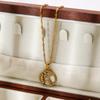 INS Personality Diamond-set Moon Sun Coin Pendant Necklace Plated 18K Gold Stainless Steel Design Sweater Chain