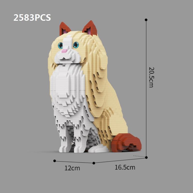 Mini Blocks Dog Realistic Designer Animal Golden Retriever Kit Persian Ragdoll Cat Creative Stem Educational Toy Home Decoration