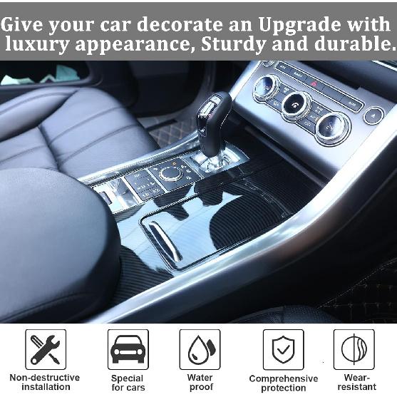 ABS Carbon Fiber Style Plastic Center Console Panel Cover Frame Trim 3pcs for Land Rover Range Rover Sport 2014-2017 Left Hand Drive Accessories