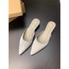 Fashion New Sexy Women Slippers Pointed Toe Dress Mules Shoes Fashion Walking Sandals Summer Luxury Slingback Flip Flops Femme Slides