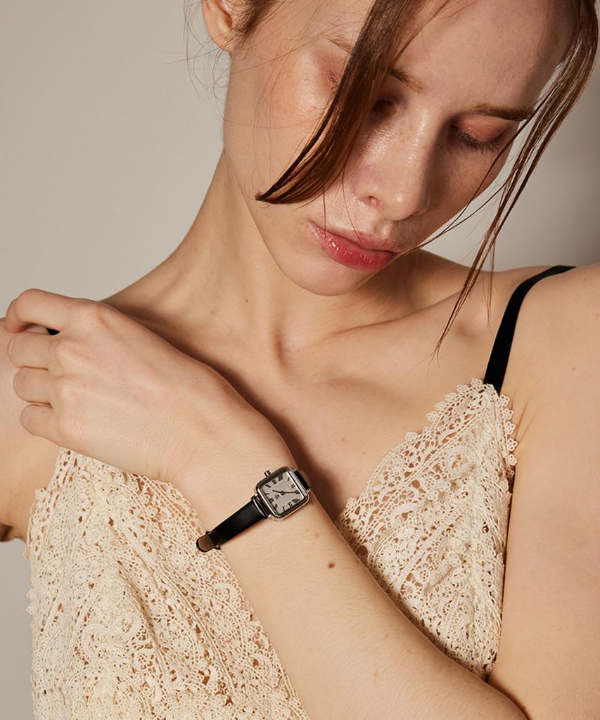 Mejong246 Women'S Leather Watch Ms246-10 Wh/Bk