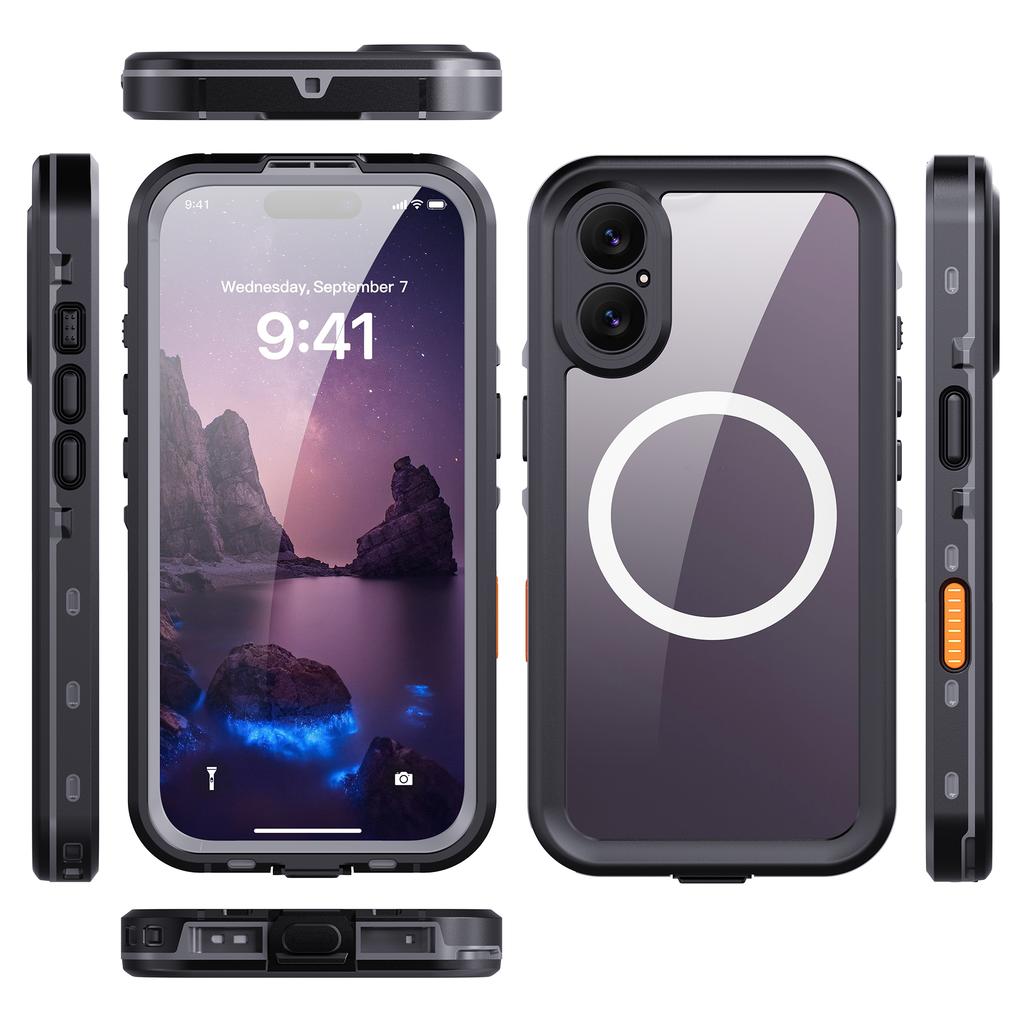 IP68 Waterproof Diving Phone Case For iPhone 17 Pro Max 17 Pro Air Screen Protection Dustproof Cover Magnetic Magsafe Charging