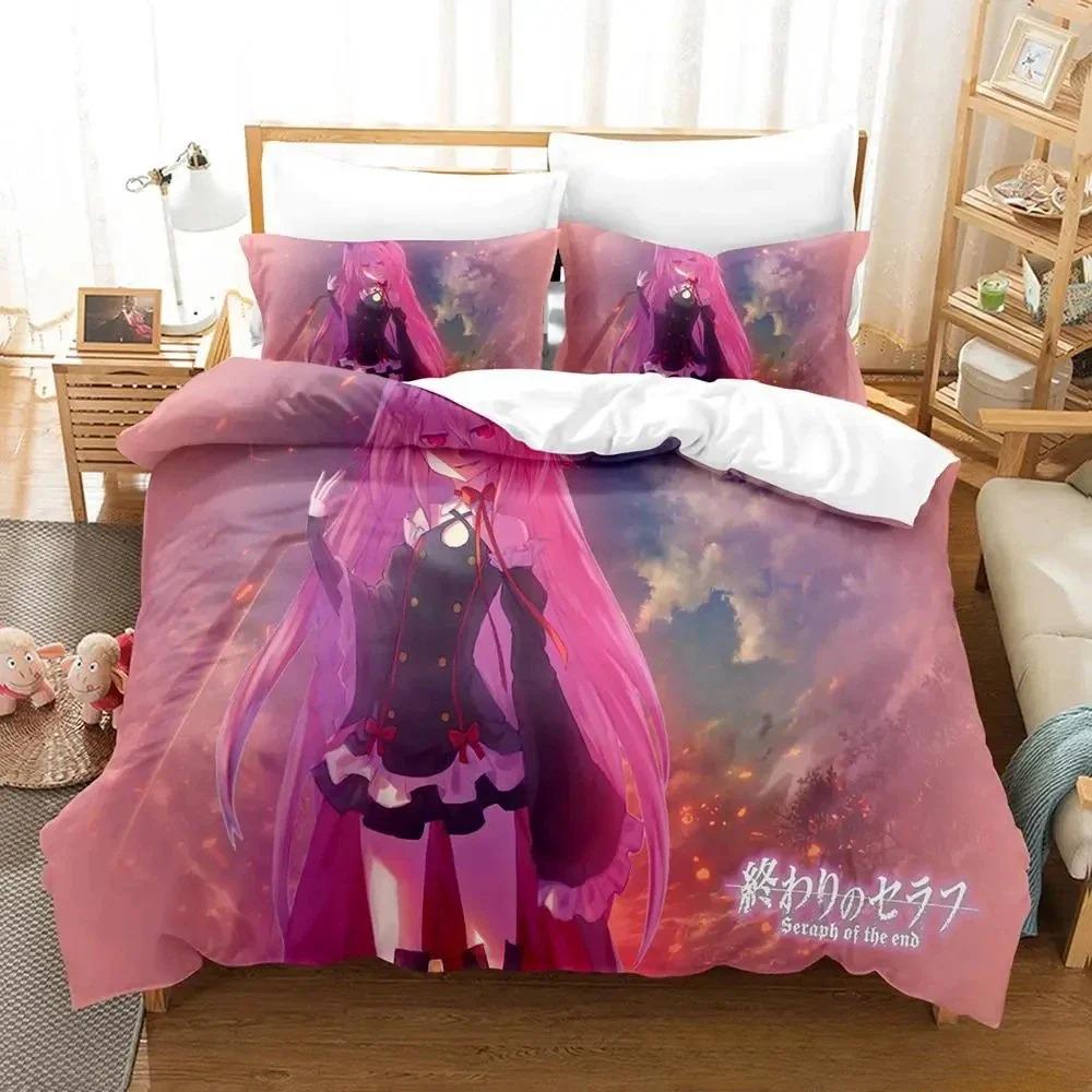 

Durable SkinFriendly Fashion Seraph of the end Cartoon Anime three piece Adult Kid Bedroom Sets 3D print Kawaii Quilt Comforter (quilt)-EU Single(135*200cm)3pcs