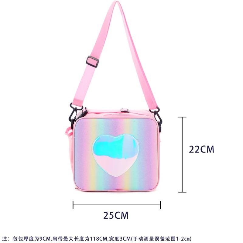 Children's Cute Pink Heart Lunch Bag Large Capacity Insulated Lunch Bag Student School Office Bento Portable Picnic Food
