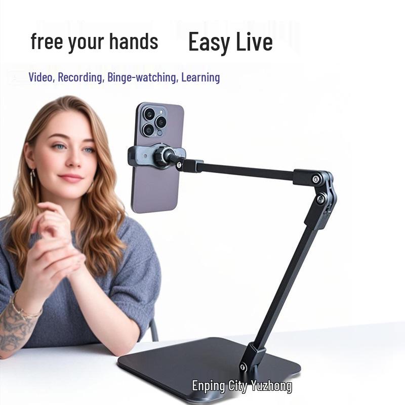 Desktop Multifunctional Cantilever Bracket for Phone, Tablet, and Microphone Overhead Shots and Live Broadcasts