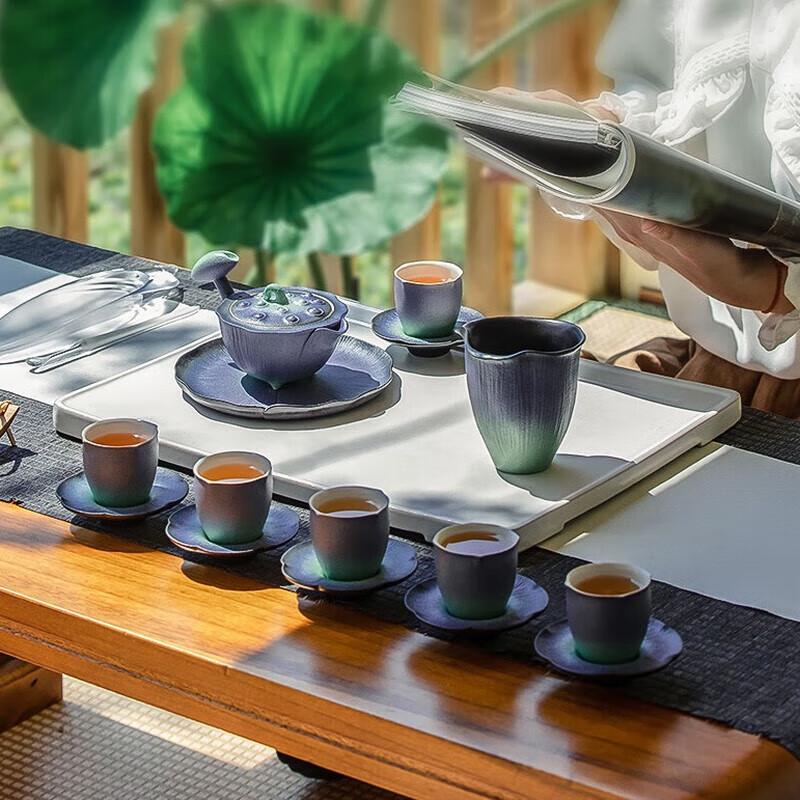

Edenus Summer Lotus Kiln-Fired Ceramic Kung Fu Tea Set