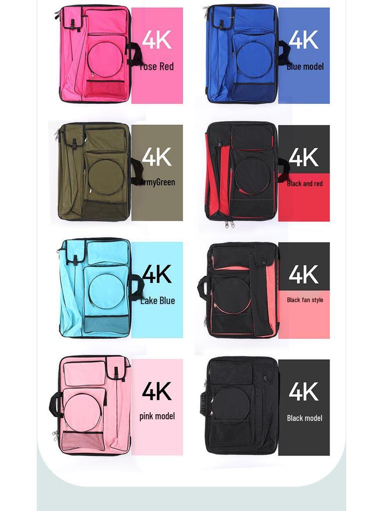 4K Multifunctional Waterproof Art Backpack - Large Zipper, Multi-Color Sketching & Drawing Board Bag