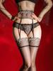 Sexy Women Lace Waist 2 In 1 Pantyhsoe Oil Glossy Shiny High Stockings Maid Tights Shaping Elastic Pantyhose Garter Stockings