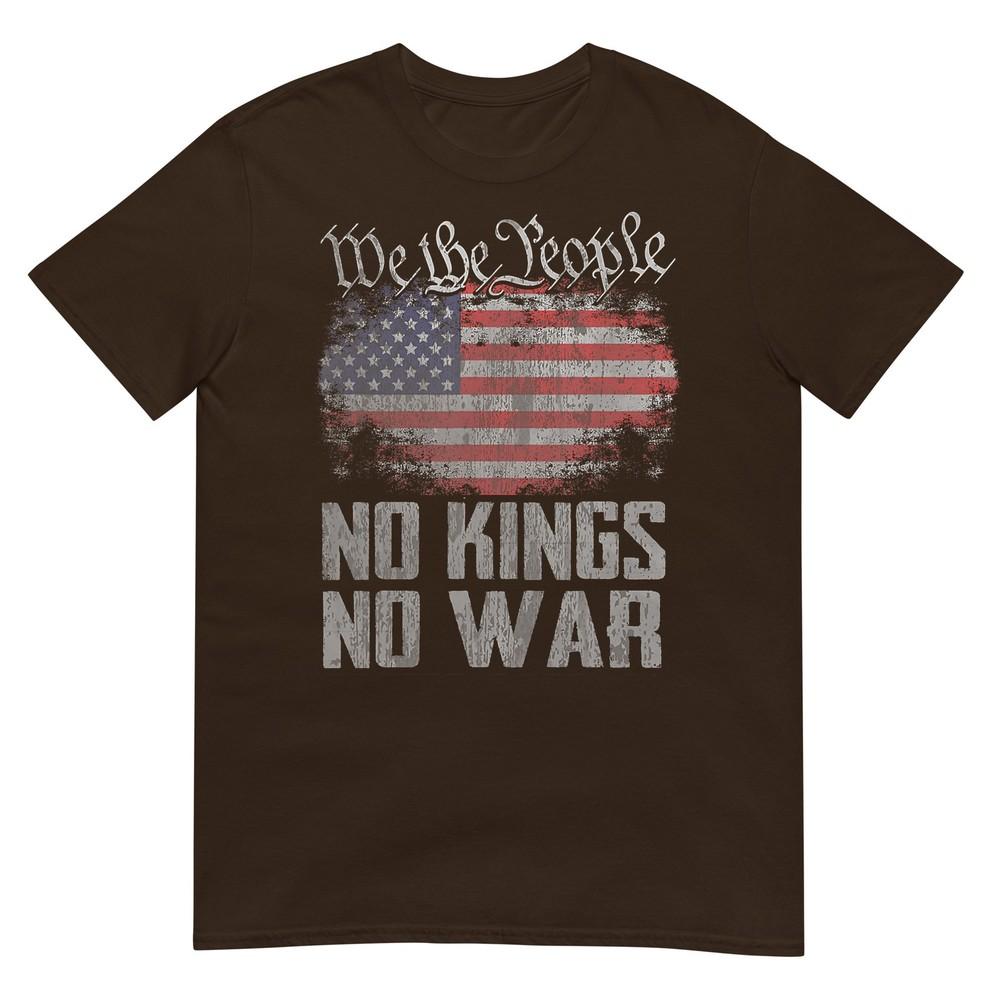 No Kings In America Us Flag Vintage No War Tshirt