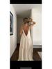 European Women's Summer Pleated Irregular Maxi Dress with Adjustable Straps