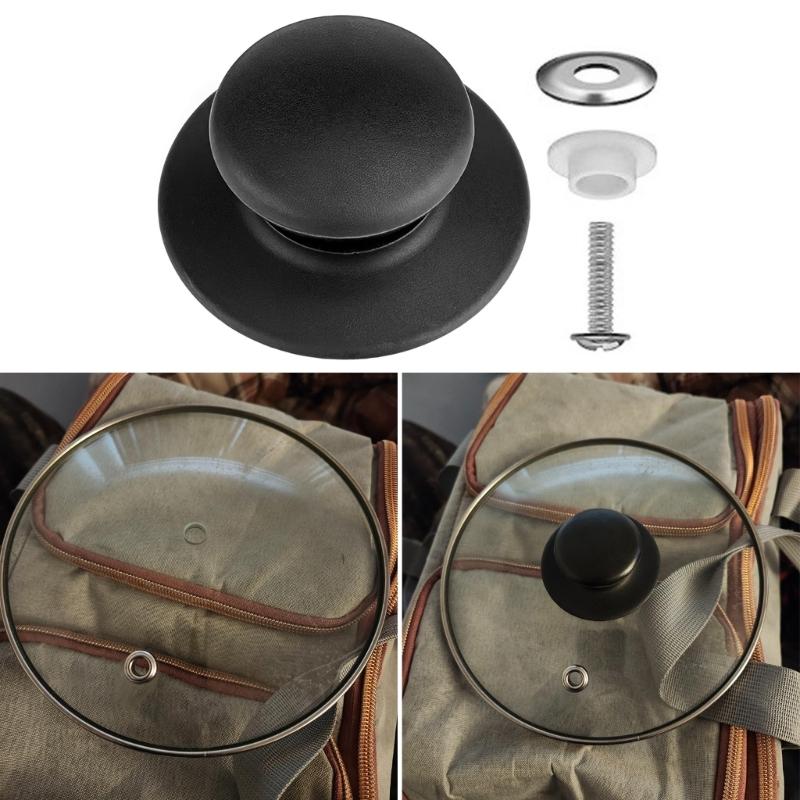 Set of 4 Multipurpose Cookware Lid Knobs Sturdy Plastic Pan Handle Suitable for Multiple Kitchen Pot Covers Black