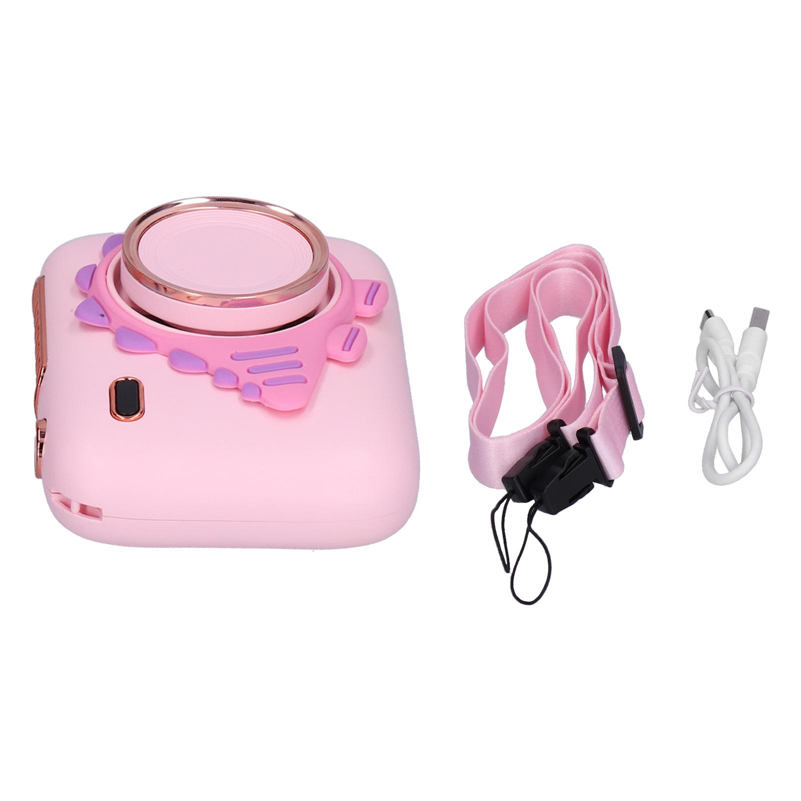 

Handheld Fan Portable Hanging Neck Fan Camerashaped Mini Fan with USB Charging Cable Pink