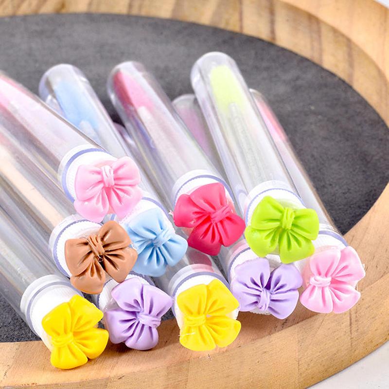 1Pcs Colorful Bow Tie Eyelash Brush Tubes With Crystal Lash Mascara Wands Eyebrow Comb Spoolies Applicators Makeup Tools