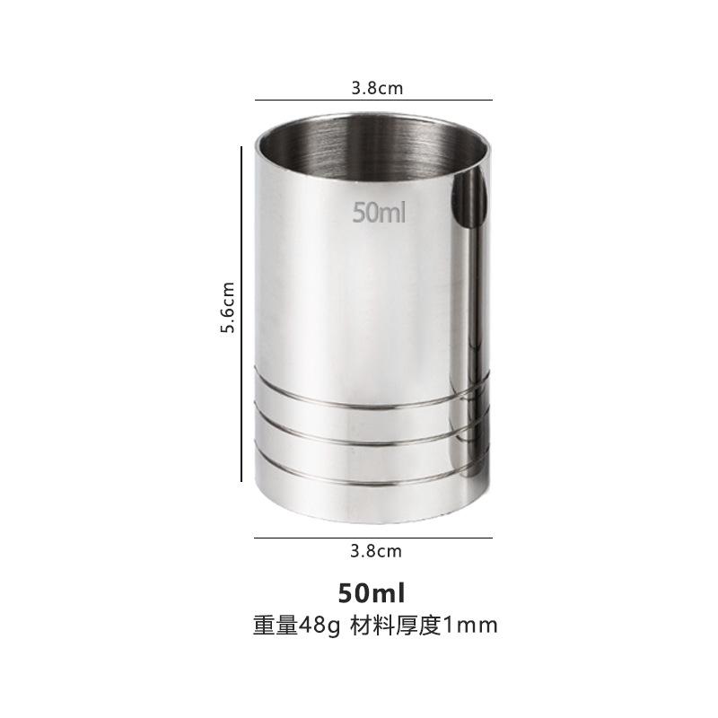 25/35/50ml Stainless Steel Measuring Cup Cylindrical Cocktail Ounce Jigger Wine Drink Measurer Bartending Bottle Bar Accessories