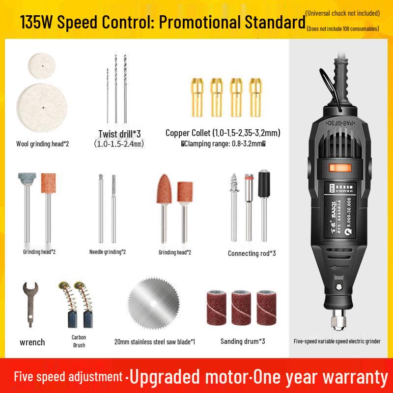 Kompakt Elektrikli Öğütücü: El Tipi Yeşim Parlatma, Gravür, Ahşap Oyma, Mini Matkap Aleti