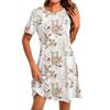 Women's Fashion Casual Print Round Neck Short Sleeve Short Dress