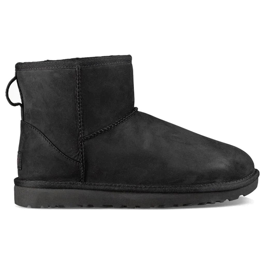 UGG Classic Mini Leather Snow Boots Black Women's 1016558-BLK