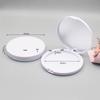 Runde Spiegel-Kompaktetui, 82 mm UV-Weiß, Großes Einzelabteil für Kontur/Foundation