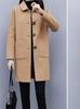 Plus Size Women's Mid-Length Woolen Coat - Loose, Slimming, Age-Reducing for Autumn/Winter 2025