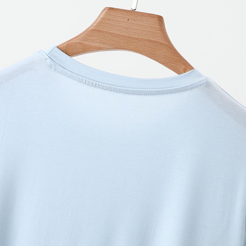 Women's Slimming U-Neck Short Sleeve Solid T-Shirt - Summer Fashion Basic