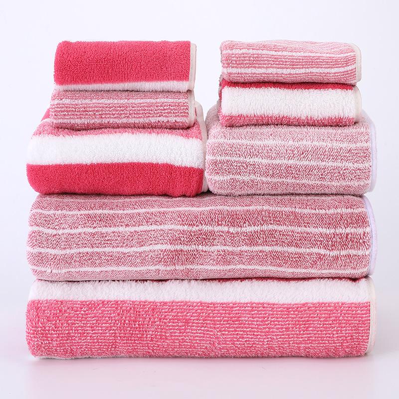 Set de 8 prosoape: Prosoape Groase Absorbante pentru Baie, Față și Păr din Fleece de Corali pentru Adulți și Copii
