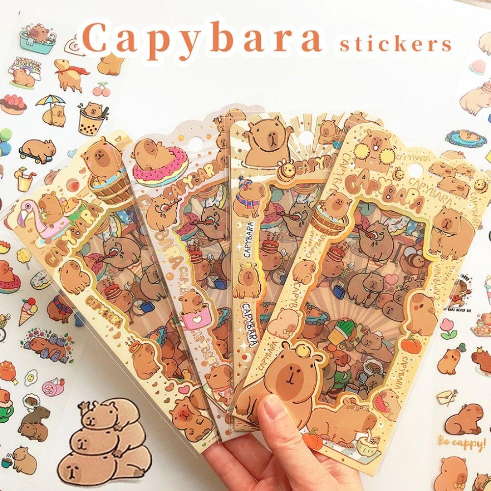 4pcs/set Cute Diary Decoration Capybara Scrapbooking Collage Stickers Painting  Children