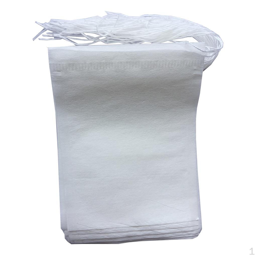 

50 Drawstring Bags Tea Juice Paper Strainer Filter Filtration Bag 15 X 10cm
