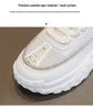 Breathable Mesh Rhinestone Thick-Soled White Dad Sneakers for Women