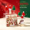 Decorative Bottle Toppers for Christmas 9 Pcs Mini Knit Hat And Scarf Set Advent Calendar, Handmade Tiny Santa Gift Kids Scarves Countdown Calendar