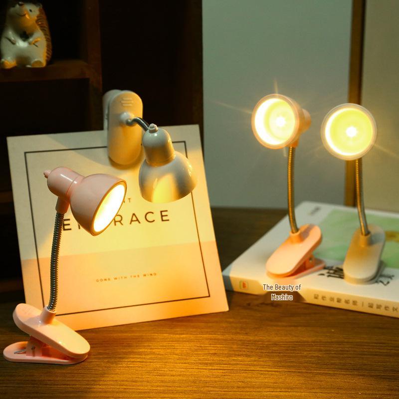 Chic Mini Desk Lamp - Stylish Eye Protection Clip Light for Dorm & Bedside