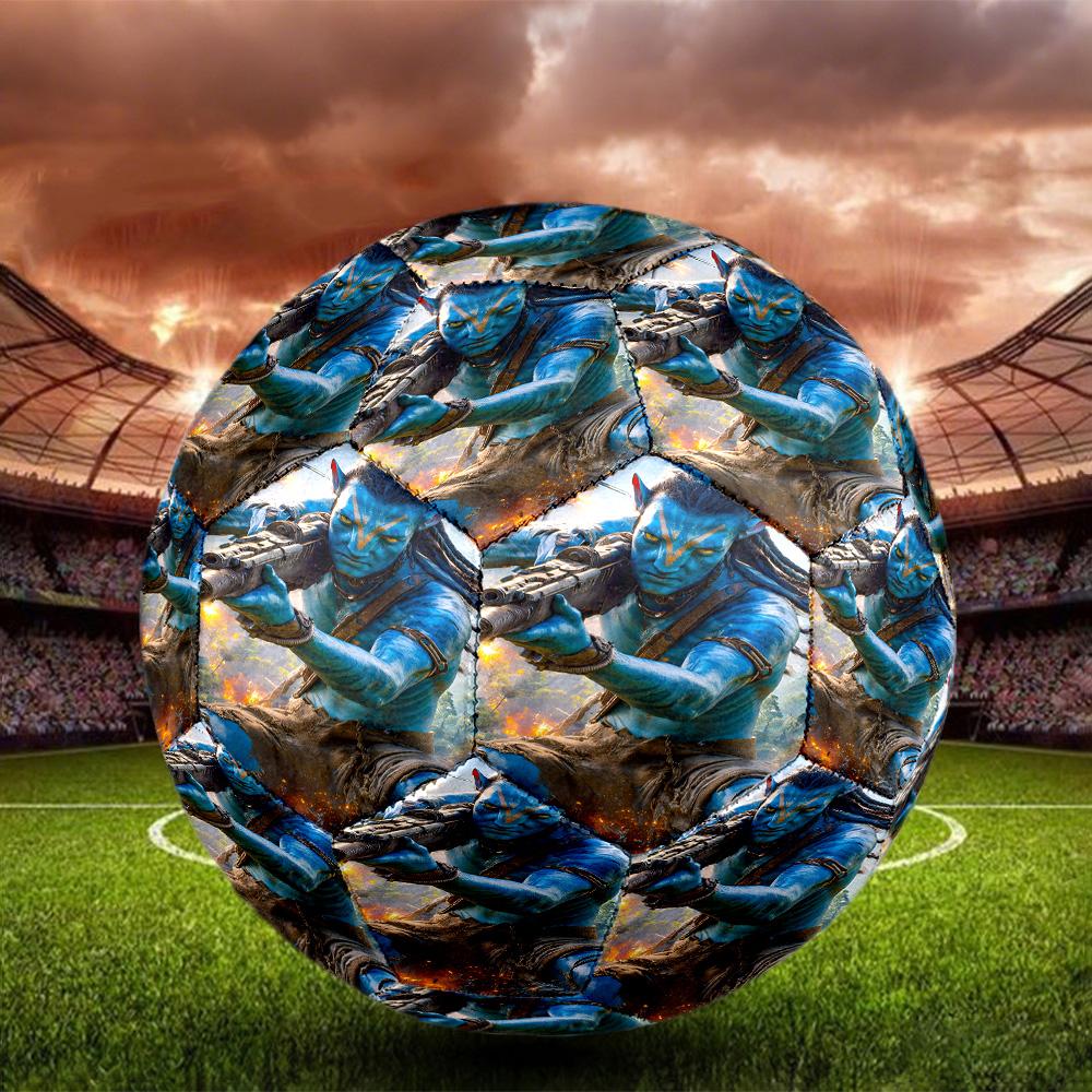 Avatar Print Size 5 Soccer Ball, Standard Match Football for Sports Game and Team Practice, Ideal Gift for Soccer Fans