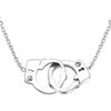 Stainless Steel Fashion Handcuff Necklace & Interlocking Bracelet Set for Women